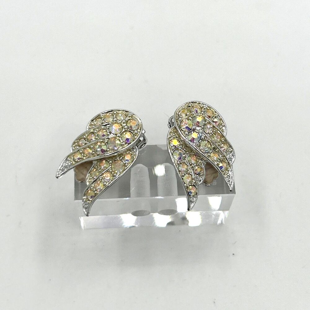Clip On Earrings Vintage Sara Coventry Silver Tone